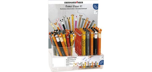 Stylo gel Animal Erase it!, présentoir de 72