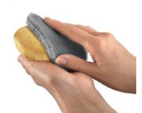 Éponge en silicone, ovale, gris