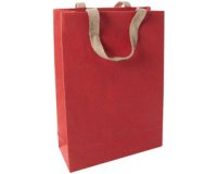 Gift bag 'Natural Red Coco', large, beige/red