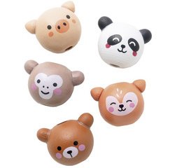 Perle en bois 'CUTE ANIMALS', 18 mm, assorti