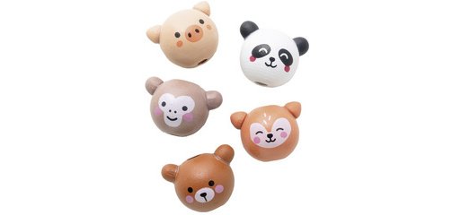 Perle en bois 'CUTE ANIMALS', 18 mm, assorti