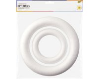 Lot d'anneaux en polystyrène, taille assortie, blanc
