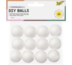 Boule en polystyrène S, diamètre: 30 mm, blanc