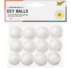 Boule en polystyrène S, diamètre: 30 mm, blanc