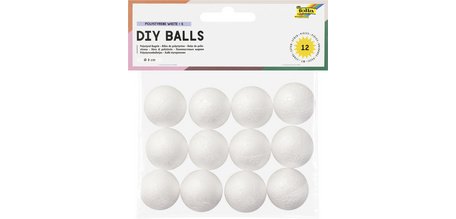Boule en polystyrène M, diamètre: 50 mm, blanc