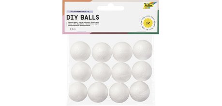 Boule en polystyrène S, diamètre: 30 mm, blanc