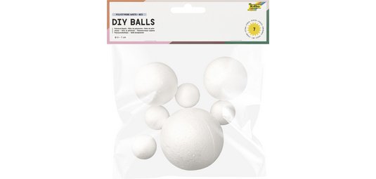 Lot de boules en polystyrène, taille assortie, blanc