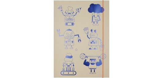 Drawing folder 'Hungry Robots', cardboard, A3