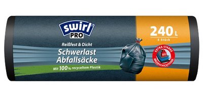 Sac poubelle renforcé à liens coulissants Swirl Profi