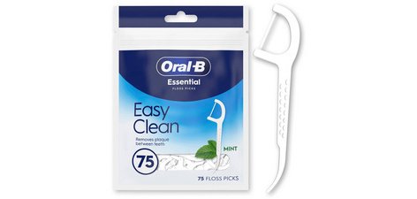 Dental Floss Holder Essential Floss, 75 pieces, mint