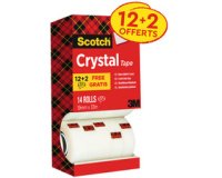 Ruban adhésif Crystal, 19 mm x 33 m, 3+1 GRATUIT