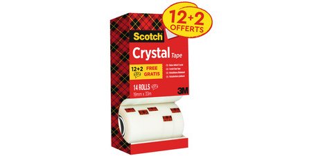 Crystal plakband, 19 mm x 33 m, 3+1 GRATIS