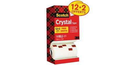 Crystal plakband, 19 mm x 33 m, 3+1 GRATIS