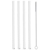Paille, en verre, longueur: 200 mm, droit, set de 4