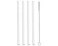 Paille, en verre, longueur: 200 mm, droit, set de 4