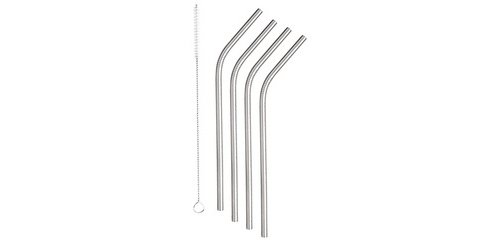Paille, inox, longueur: 215 mm, coudé