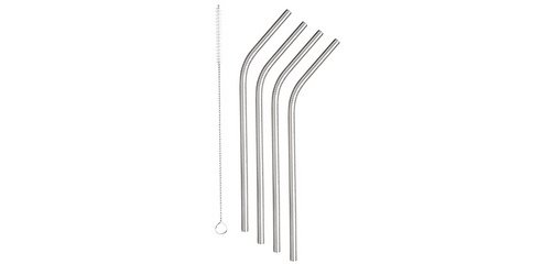Paille, inox, longueur: 215 mm, coudé