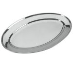 Plateau de service, ovale, inox, largeur: 342 mm