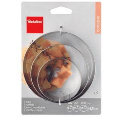 Anneau de cuisson, rond, inox, set de 3