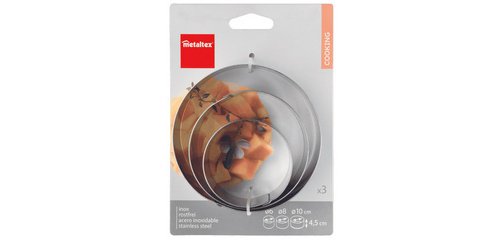 Anneau de cuisson, rond, inox, set de 3