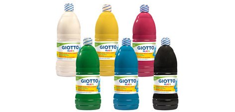 Assortiment gouache giotto elios 6 flacons de 1l coloris assortis