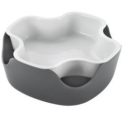 Bol 2 en 1, PP, blanc/gris