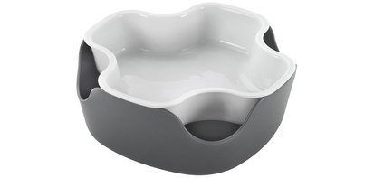 Bol 2 en 1, PP, blanc/gris