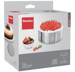 Anneau à gâteau, inox, réglable
