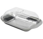 Butter dish, stainless steel with plastic lid