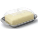 Butter dish, stainless steel with plastic lid
