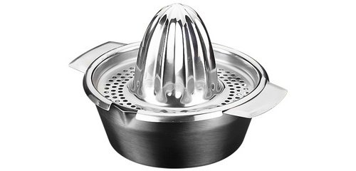 Saftpresse, Edelstahl, 2-teilig, silber