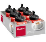Dosierzuckerdose 'Sweet', rund, im Präsentationsständer