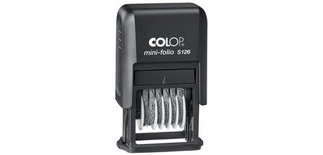 Tampon numéroteur mini-folio S126, 6 chiffres, noir