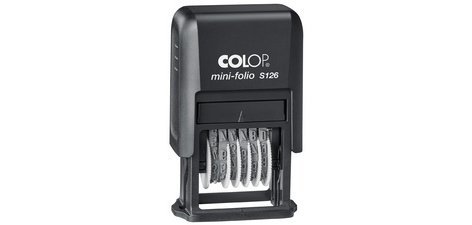 Tampon numéroteur mini-folio S126, 6 chiffres, noir