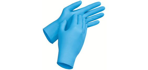 Beschermende wegwerphandschoen u-fit, maat L, blauw