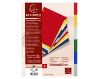 Intercalaires polypropylène souple 12 positions - A4 - Couleurs assorties