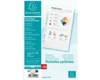Sachet de 100 pochetttes perforées Polypropylène grainé 5/100e - A5 - Cristal