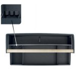Organiseur de bureau avec poignée en bois, tissu