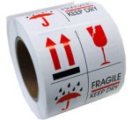 Étiquette d'avertissement 'FRAGILE / KEEP DRY'