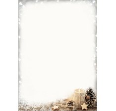 papier Enveloppe à motif de Noël 'Beige Christmas Candle'