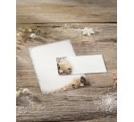 papier Enveloppe à motif de Noël 'Beige Christmas Candle'