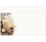 papier Enveloppe à motif de Noël 'Beige Christmas Candle'
