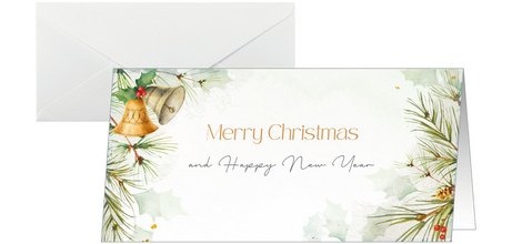 Christmas Card 'Bells', long landscape format