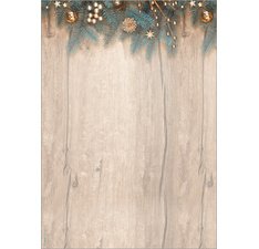 Enveloppe à motif de Noël 'Golden Greens', long