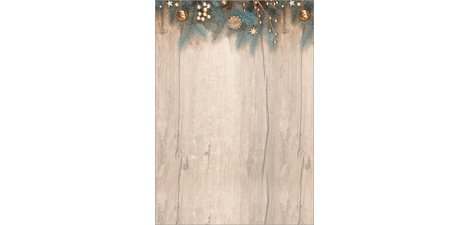 Enveloppe à motif de Noël 'Golden Greens', long