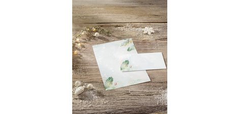 papier Enveloppe motif de Noël 'Christmas Forest Watercolor'