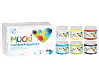 Gouache aux doigts pour porcelaine 'MUCKI', set de 6