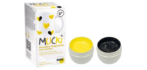 Gouache aux doigts pour porcelaine 'MUCKI', set de 2