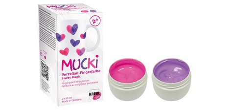 Gouache aux doigts pour porcelaine 'MUCKI', set de 2