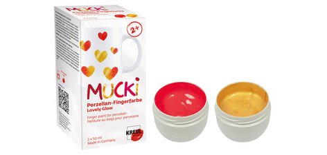 Gouache aux doigts pour porcelaine 'MUCKI', set de 2